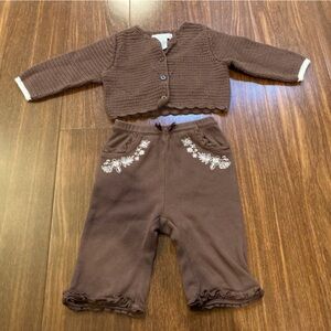 Baby Gap Brown Matching Sweater Set